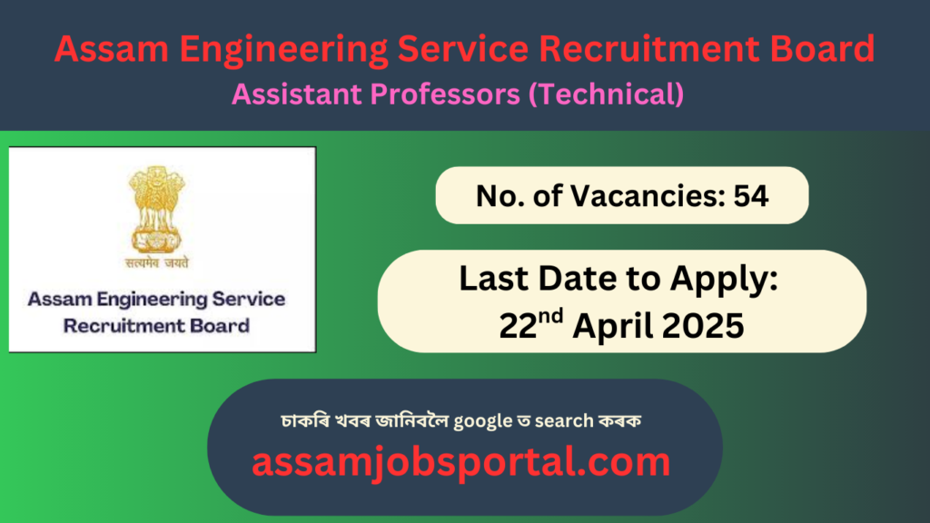 AESRB Recruitment for Assistant Professor (Technical) - 54 Posts