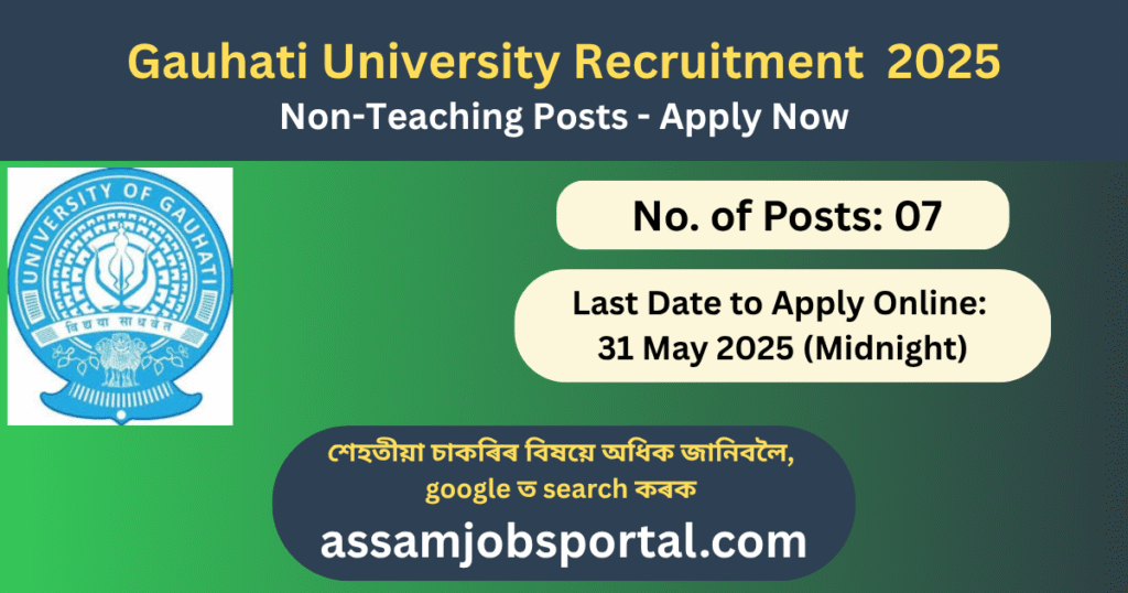 Gauhati University Recruitment for 7 Non-Teaching Posts - Apply Now