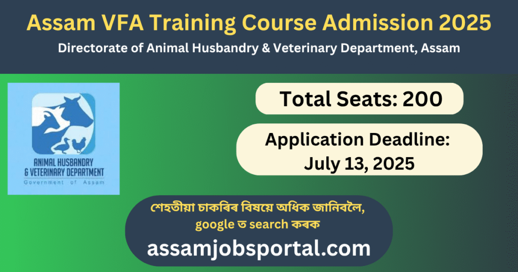 Assam VFA Training Course 2025: 200 Seats Available