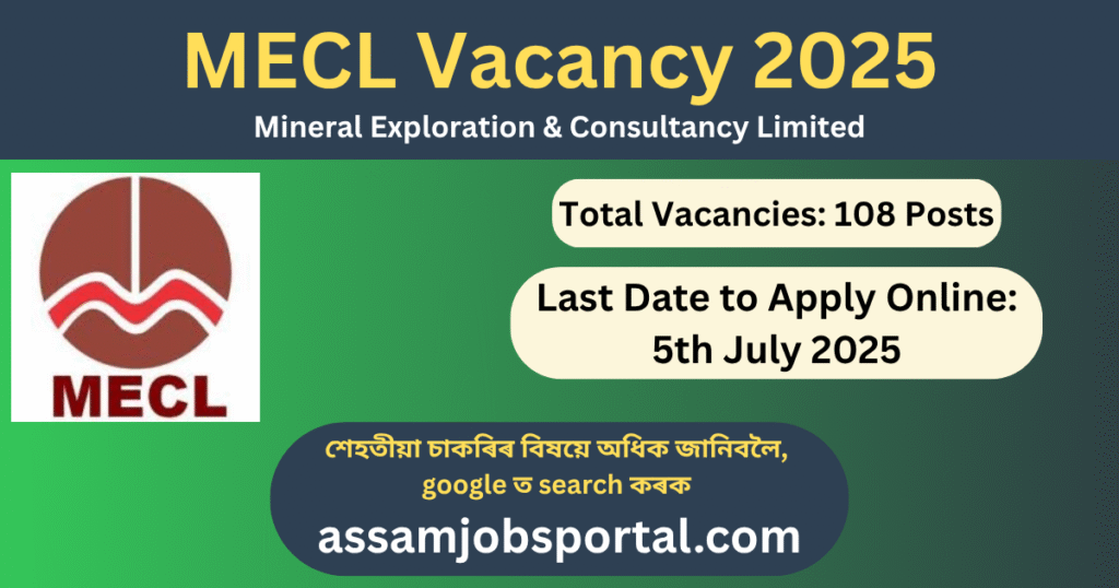 MECL Recruitment 2025: Apply Online for 108 Posts